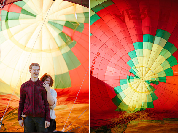 Предложение руки и сердца на воздушном шаре. Duolab images.